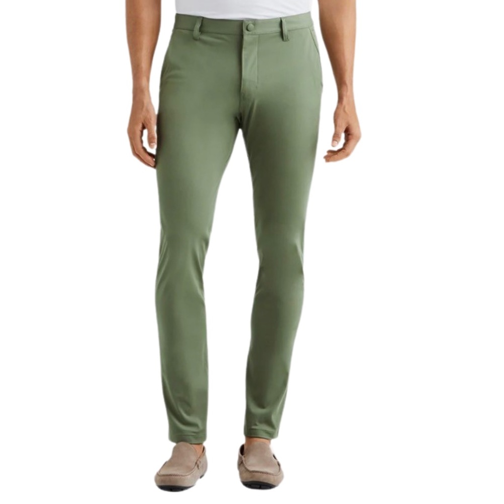 RHONE Khaki Commuter Pants Slim Fit Performance Stretch Tech Green Men’s 35